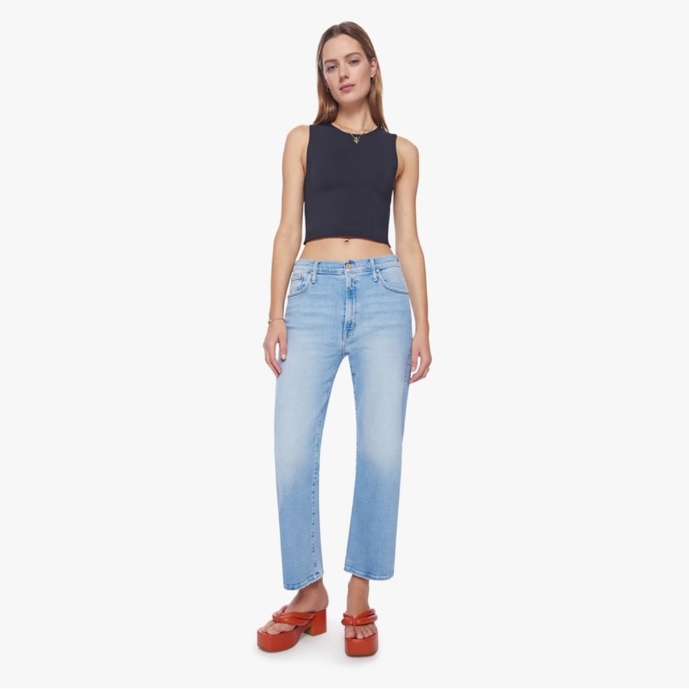 MOTHER Sky Blue Wide Leg Jeans